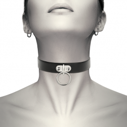 Bdsm accessory bdsm leather necklace with ring