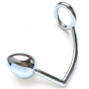 Metal cockring with anal plug 45mm
 