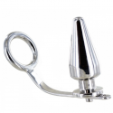 Metal cockring with anal plug 50 x 50mm 
 