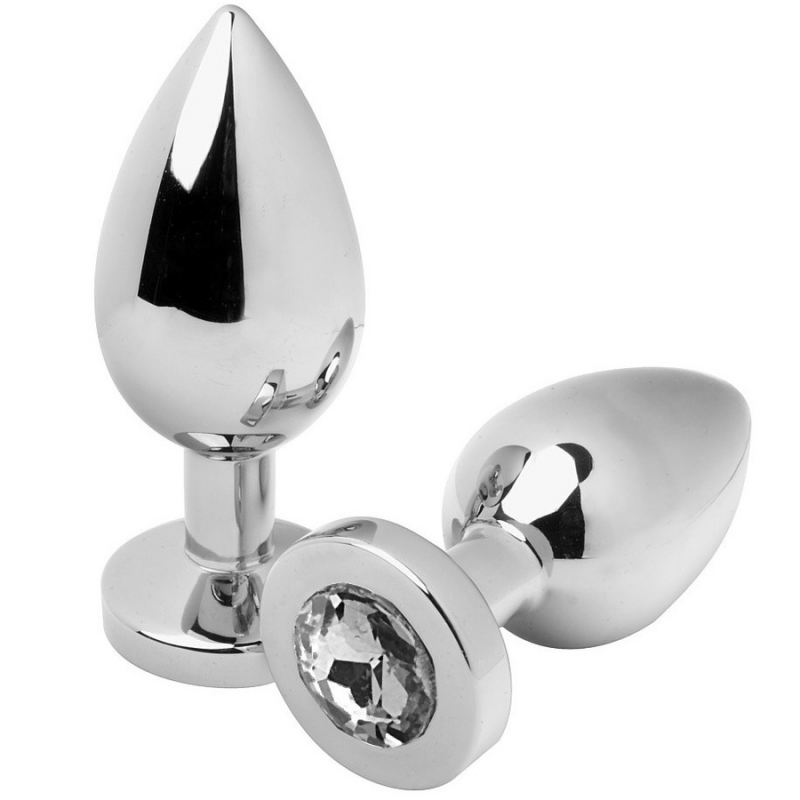 Anatomical anal plug accessory with clear crystal of 5.71cm
 