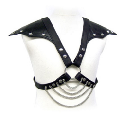Accessoire bdsm harnais armure en cuir avec des épaulettes