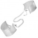 Silver mesh handcuffs 
 