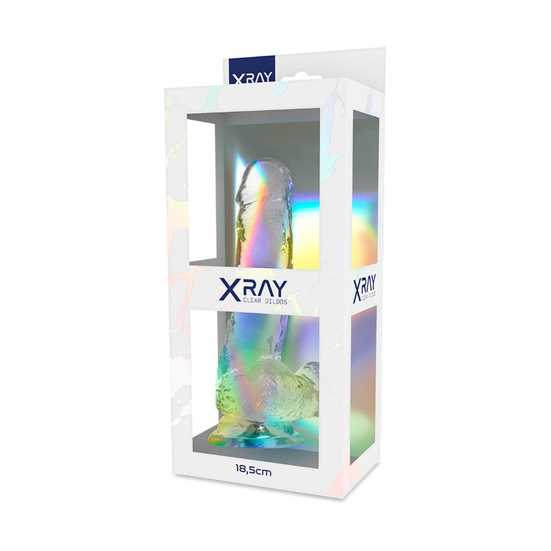 Gode réaliste harnais radiographique transparent testicules de 18.5 x 38 centimètresGode Réaliste et GodemichetX RAY