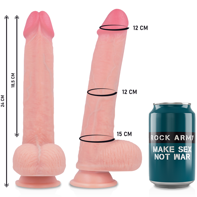 Harnais Rockarmy plus liquide de silicone kingcobra premium 24cm Couleur:Nude Largeur:50 mm Longueur:240 mm Rayon:UNISEXE