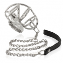 Steel chastity ring with leash 
 