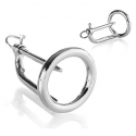 Solid steel chastity ring with plug
 