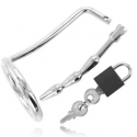 Chastity ring with metal urethral plug
 