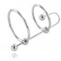 Cockring in metallo con asta uretrale in metallo 