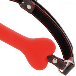 Mordaza bdsm de hueso rojoMordazas bondage