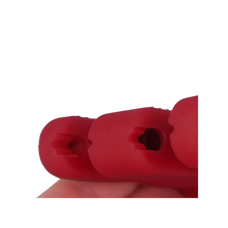 Electro sex toys in red silicone reel design
 