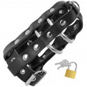 Leather chastity ring with padlock
Chastity Cages and cockrings