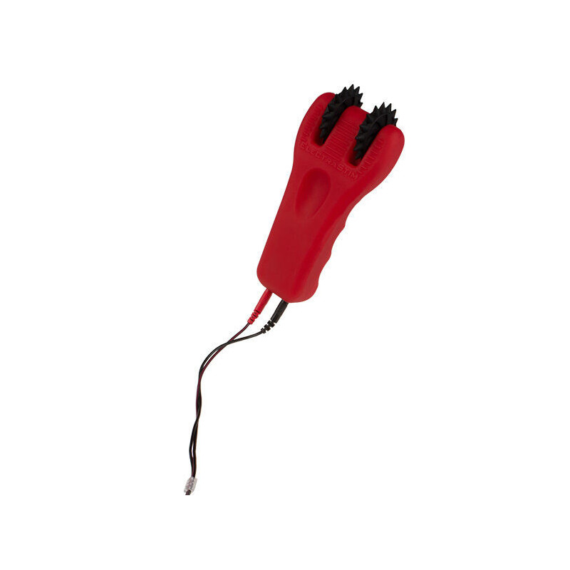 Jouets sexuels électro en silicone rouge de type moulinetÉlectro-sex