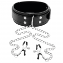 Bdsm accessory black bdsm collar and nipple clamps 
BDSM Accessories line