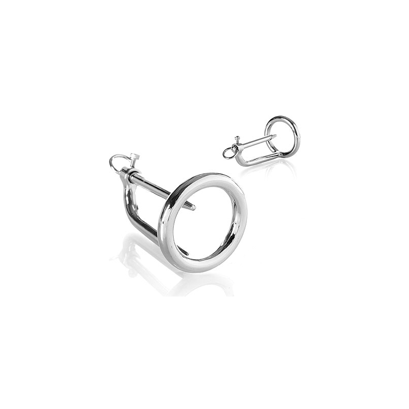 Solid steel chastity ring with plug
Chastity Cages and cockrings