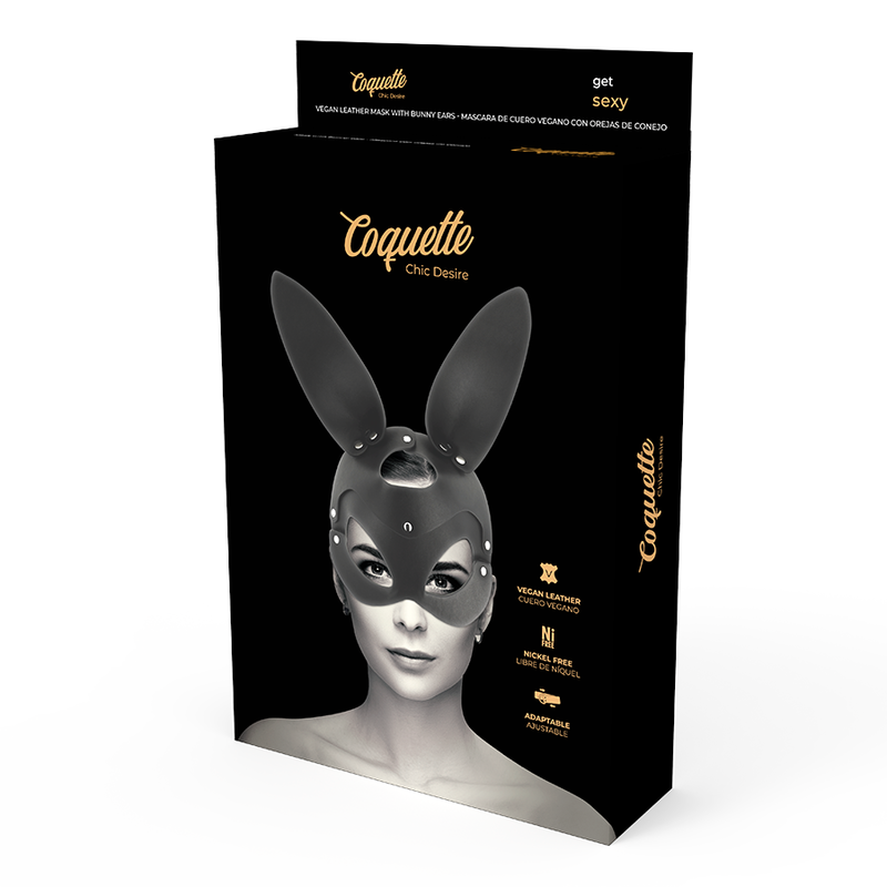 Máscara bdsm orejas de conejo en cuero de imitación
Mascaras de sumisión BDSM