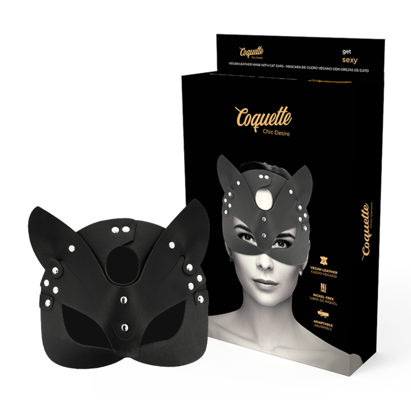 Máscara bdsm orelhas de gato em pele vegan
Máscaras Eróticas BDSM