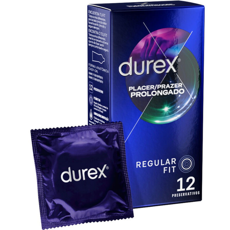 Durex Long lasting delay condoms packaged in 12 unitsCondoms