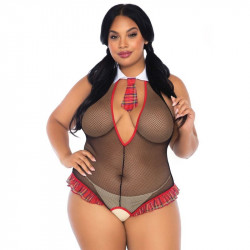 Sexy body schulmädchen mit öffnung taille plus Body Damen