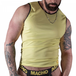 Camiseta Macho amarilla miel: estilo brillante para una apariencia radiante y atrevidaCamisetas y Tops Sexy