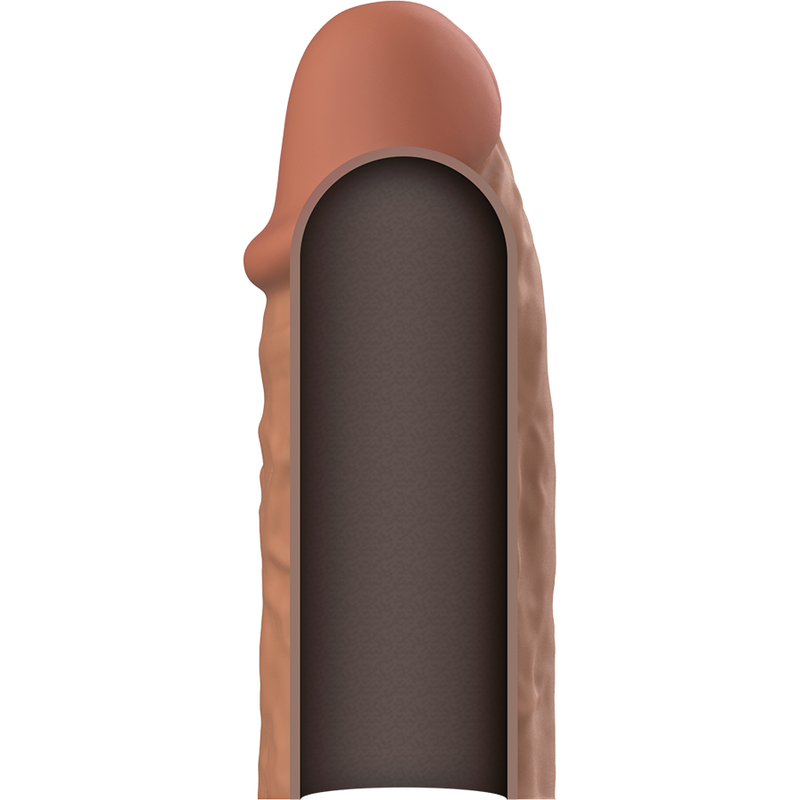Estensore del pene marrone sevencreations con dildo realistico cavo
Guaina ed estensore del pene