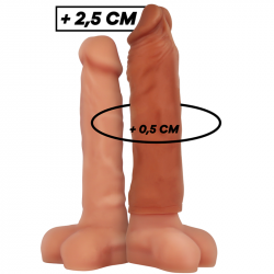 Brown penis extender with realistic hollow dildo v5
Sheath and extender of penis