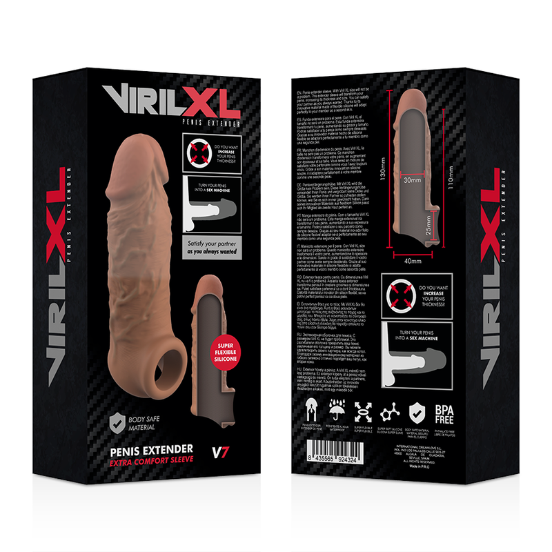 Brown penis extender with realistic hollow dildo v7
Sheath and extender of penis