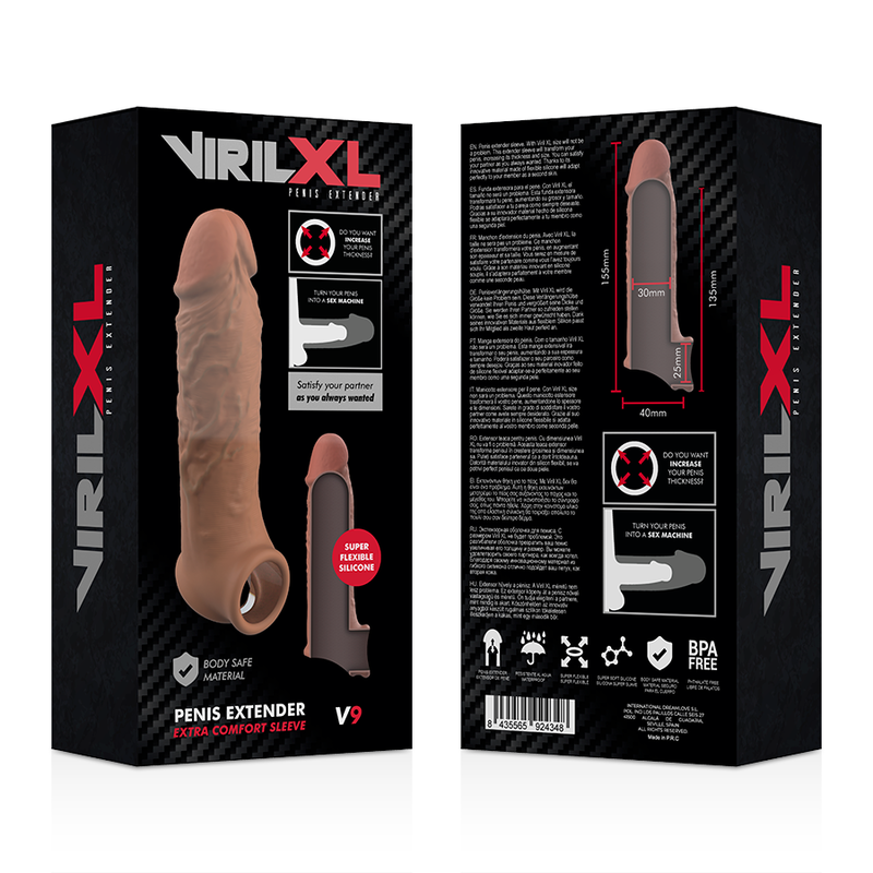 Brown penis extender with realistic hollow dildo v9
Sheath and extender of penis