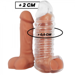 Extenseur de pénis creux transparent Virilxl modèle V11Gaine et extenseur de pénis