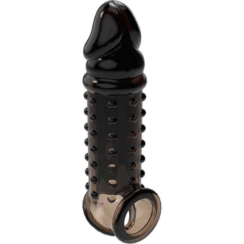 Black penis extender with realistic hollow dildo v11
Sheath and extender of penis