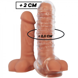 Model V15 of the transparent hollow penis extender VirilxlSheath and extender of penis