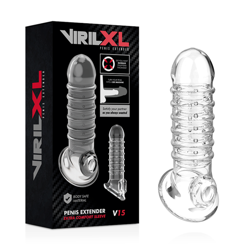 Modell V15 des transparenten hohlen Penis-Extenders VirilxlPenishülle und -verlängerung