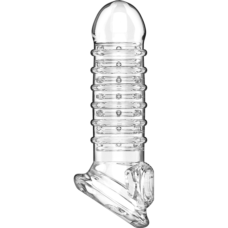 Model V15 of the transparent hollow penis extender VirilxlSheath and extender of penis