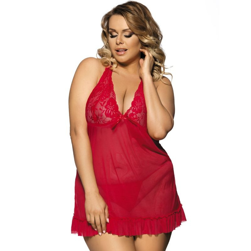 Sexy set woman red nightie with flowery pattern on the chest
Women's Sets