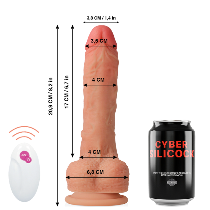 Consolador realístico cyber silicock remote master control Consoladores realistas