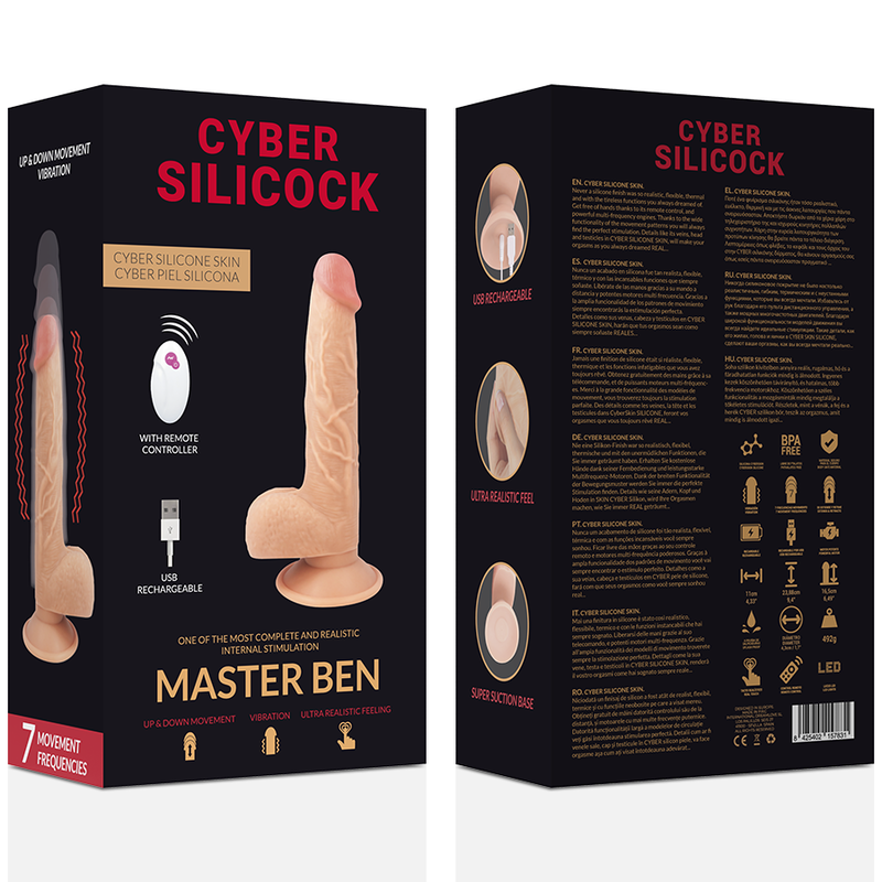 Consolador realistico cyber silicock remote master controlConsoladores realistas