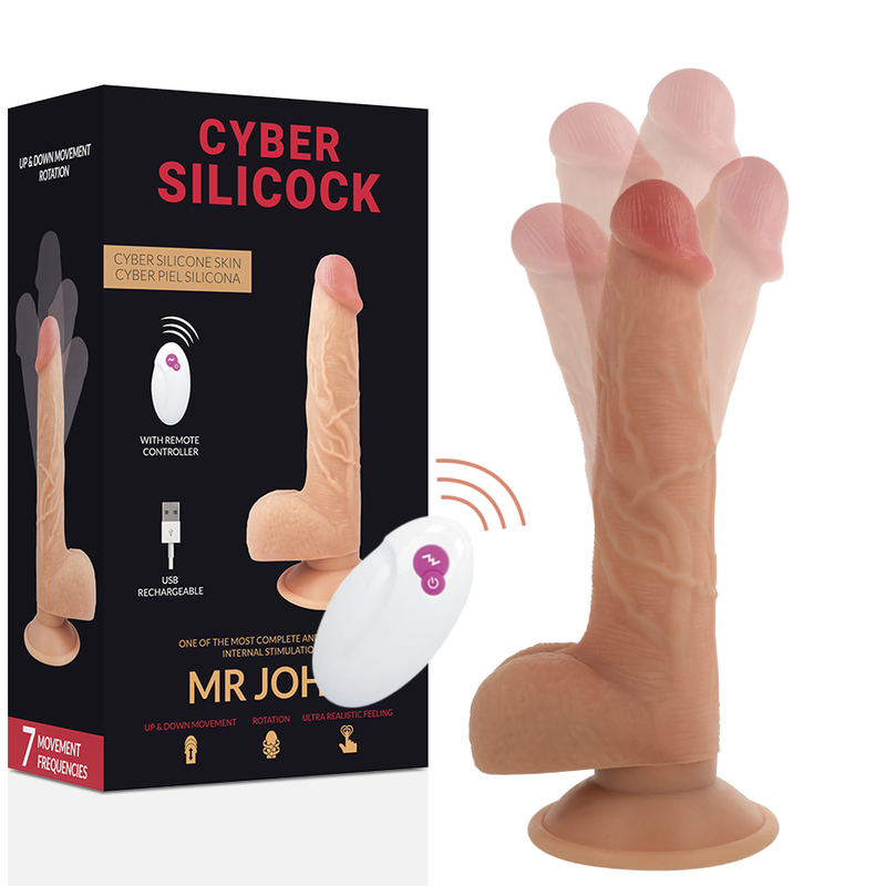 Dildo realistico mr john a telecomando cyber silicosi Dildo realistico