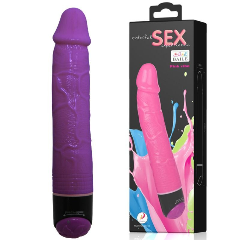 Realistic vibrating dildo Baile Colorful Sex in purple 23 cm longRealistic Dildo