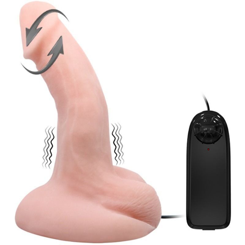 Consolador realístico vibrador con función giratoria Consoladores realistas