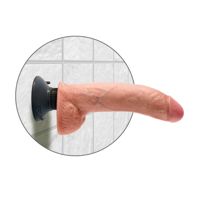 Vibrador realista pénis king com testículos carnudos de 23 cm de comprimento
Dildo realista