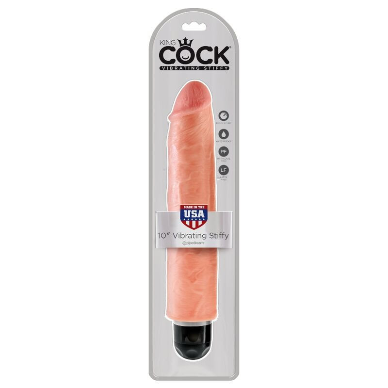 Dildo realistico king cock vibrante rigido a 25,4 cm carne
Dildo realistico
