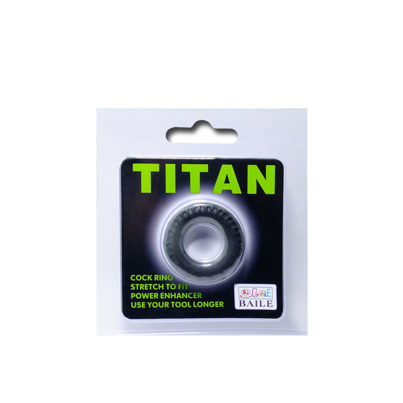 Anello fallico Baile Titan nero con diametro di 2 cmCockrings e Anelli del Pene
