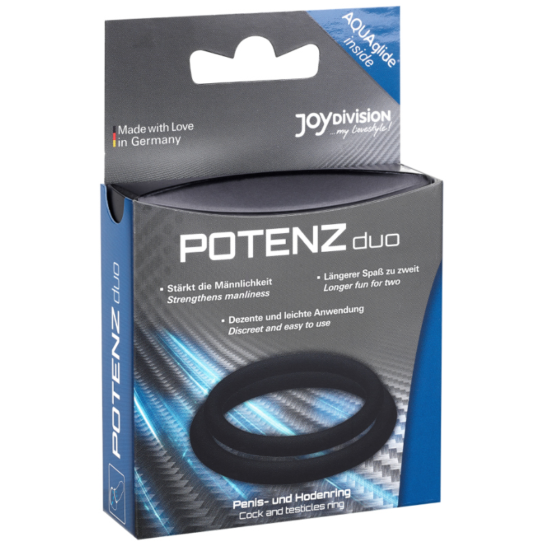 Cockring Potenzduo Double in black color size M.Cockrings & Penis Rings