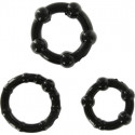Cockring set de 3 anneaux de couleur noir SevencreationsCockring