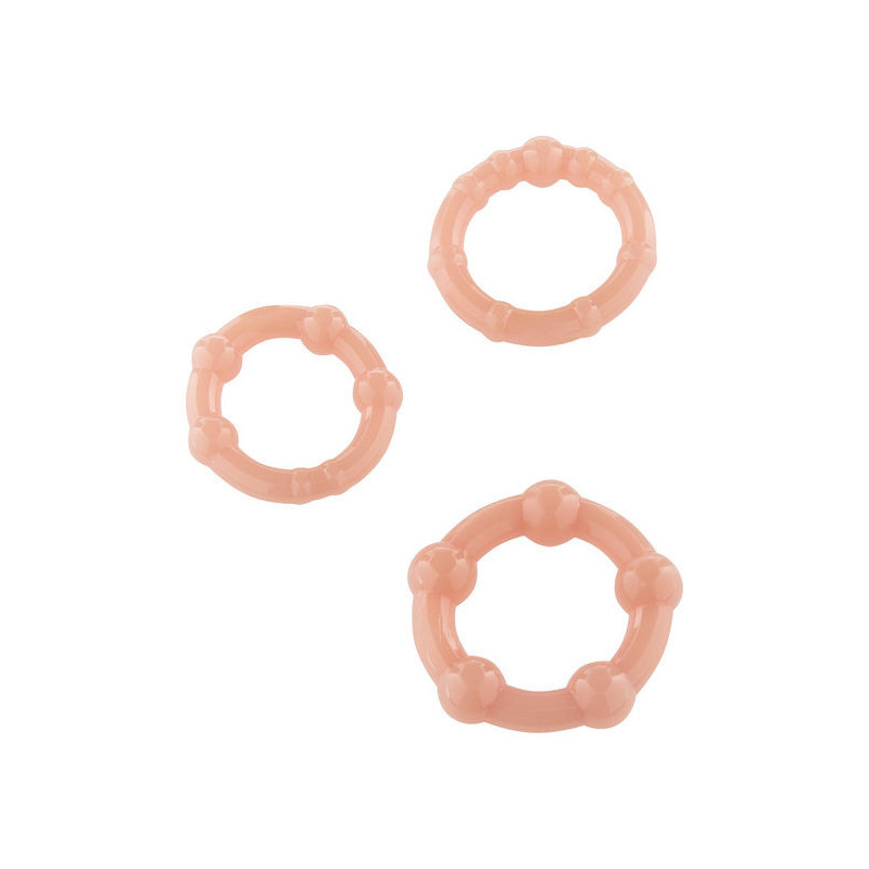 Cockring set de 3 anillos Sevencreations Skin color neutroCockrings y anillos de pene