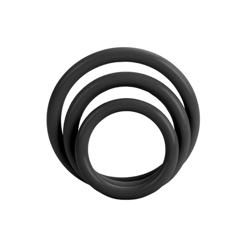 Cockring set de 3 anneaux Calex Tri-Rings de couleur noirCockring