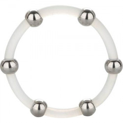 Anillo de pene de silicona Calex con perlas de acero talla XLCockrings y anillos de pene