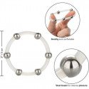 Anillo de pene de silicona Calex con perlas de acero talla XLCockrings y anillos de pene