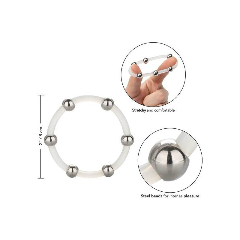 Calex silicone cockring with steel beads size XLCockrings & Penis Rings
