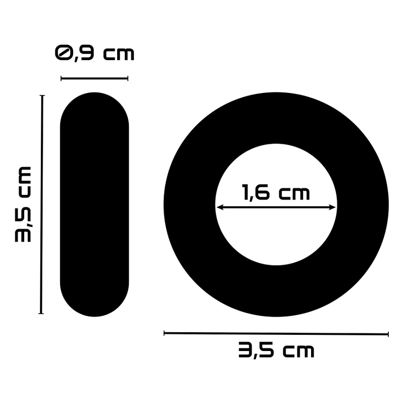 Aringa nera di 3,5 centimetri di diametro
Cockrings e Anelli del Pene