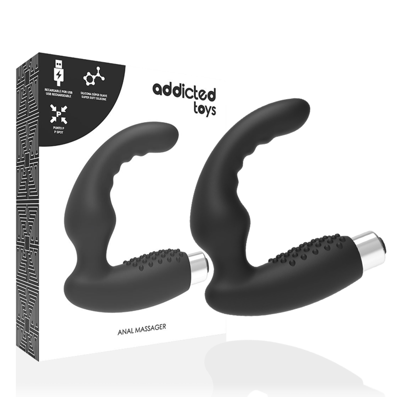 Plug anal adictivo vibrador negro próstata recargableSextoys para Gays y Lesbianas